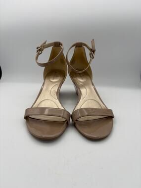 Women’s Bandolino Size 8.5 Nude Patent Leather Sandal Wedges